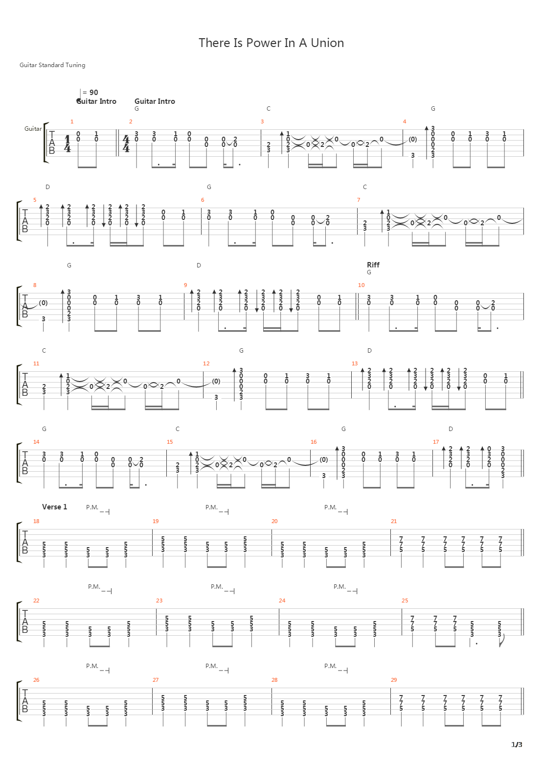 There Is Power In A Union吉他谱