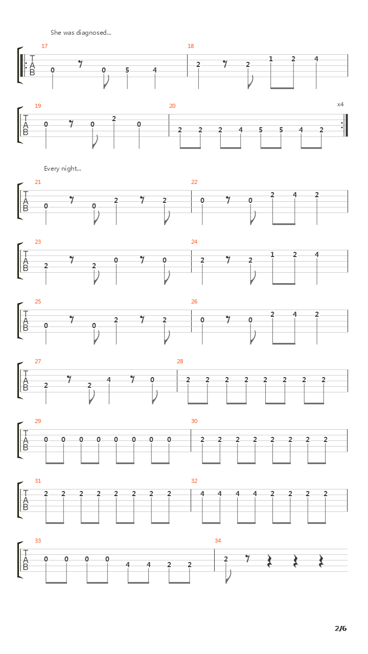 As The Footsteps Die Out Forever吉他谱