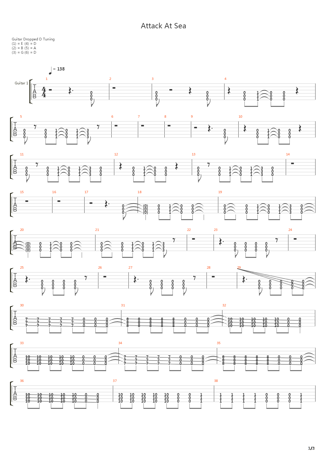 Attack At Sea吉他谱