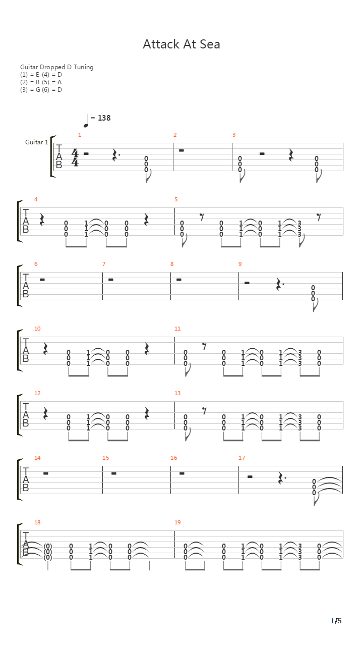 Attack At Sea吉他谱