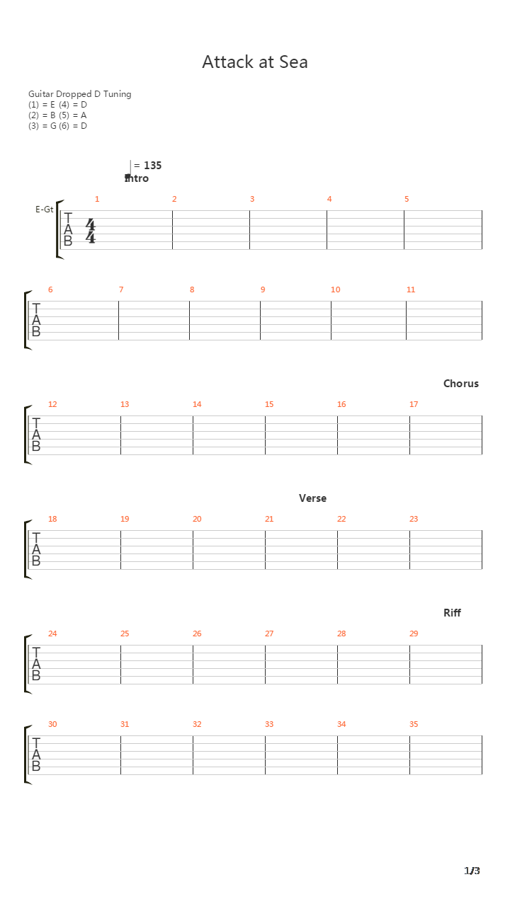 Attack At Sea吉他谱