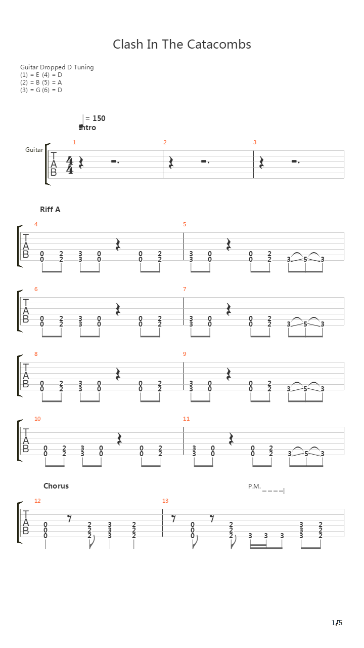Clash In The Catacombs吉他谱