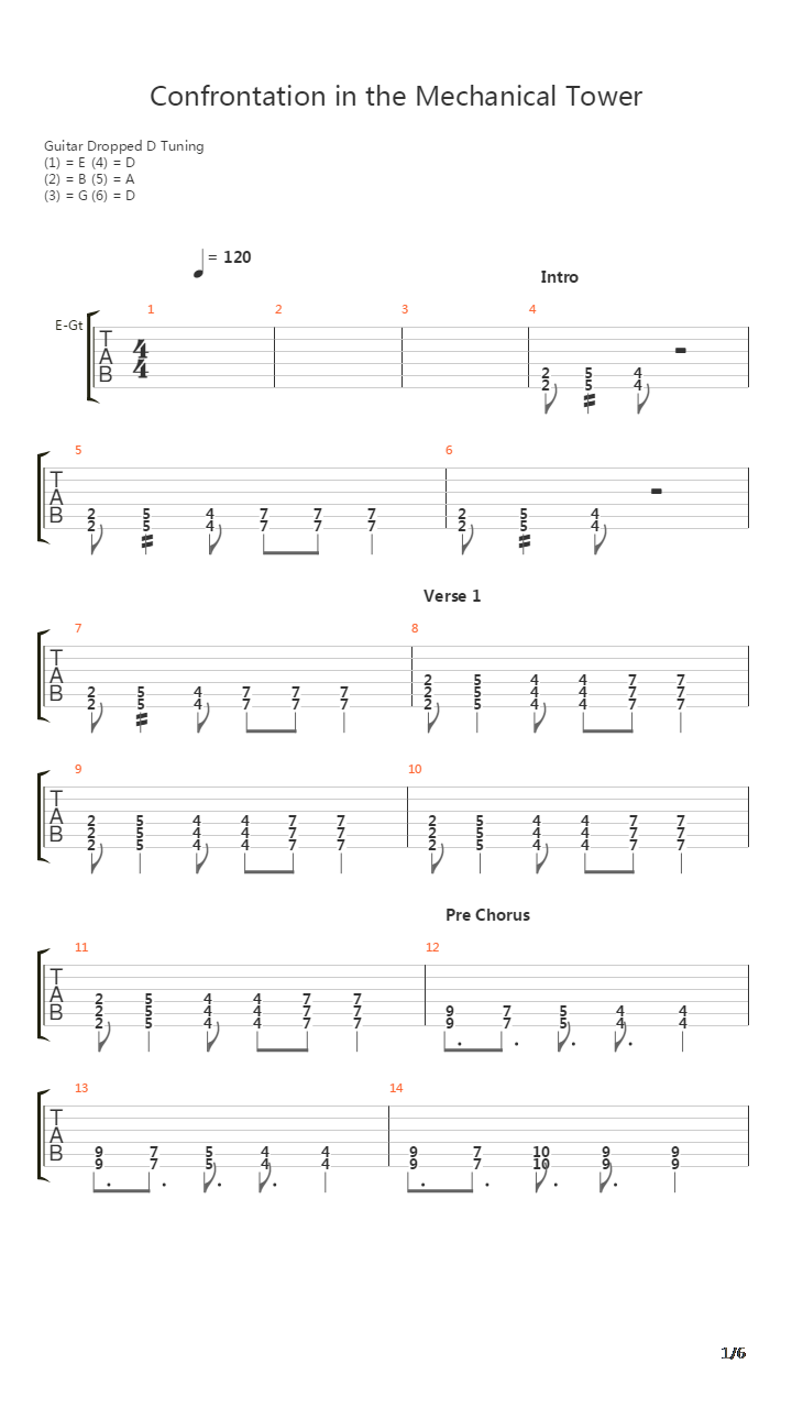 Confrontation In The Mechanical Tower吉他谱