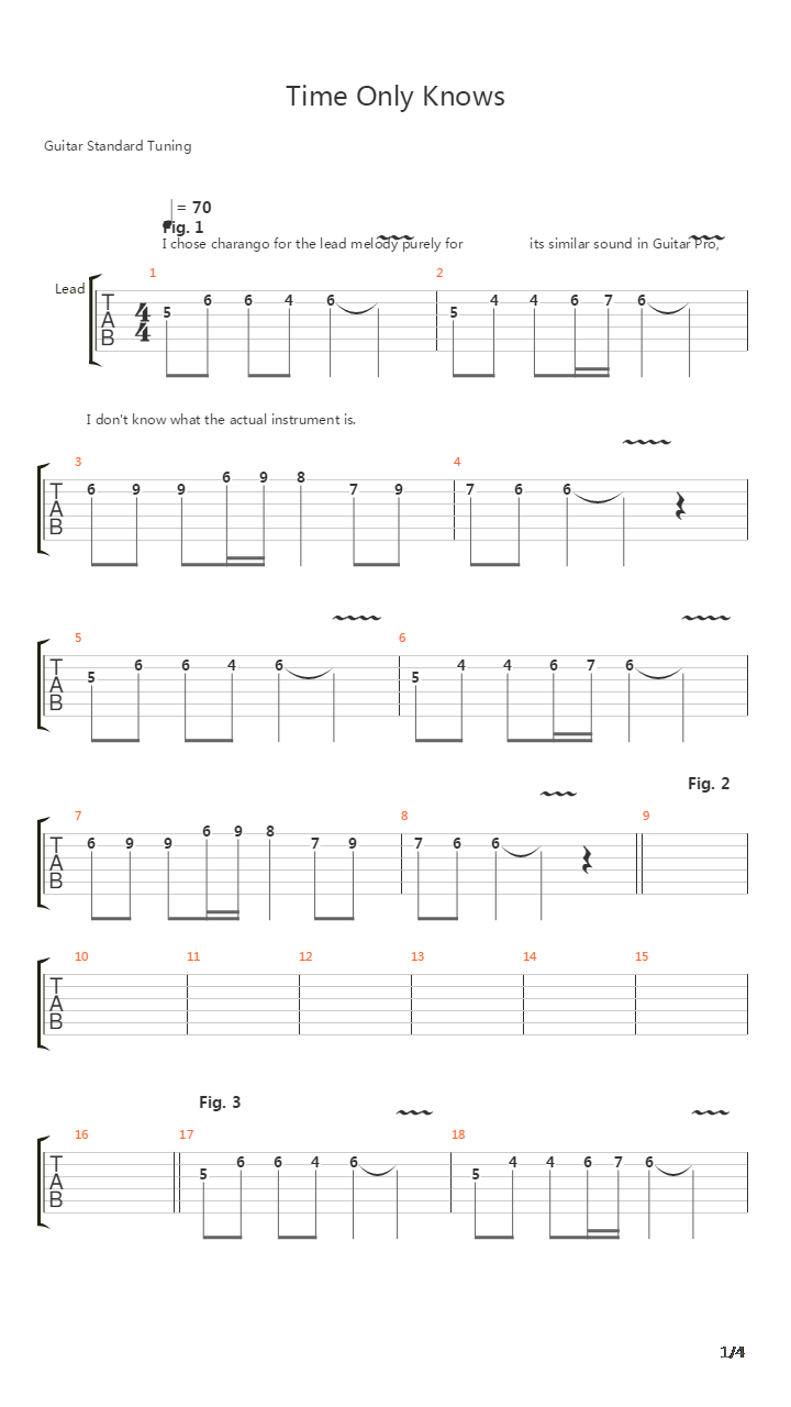 Time Only Knows吉他谱