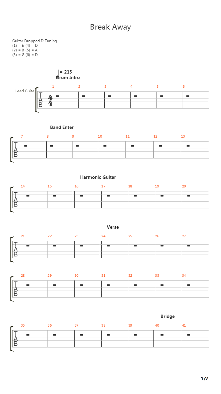 Break Away吉他谱