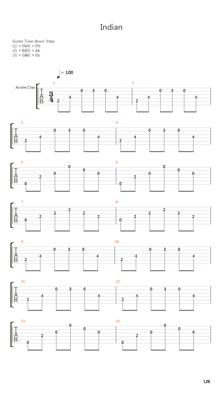 Indian吉他谱