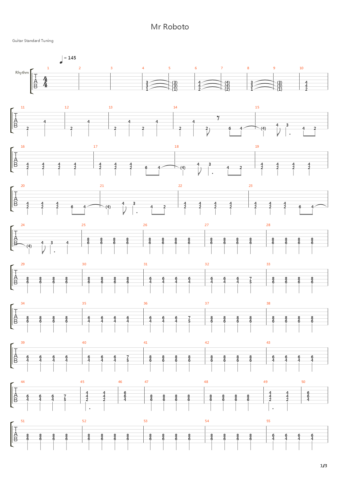 Mr Roboto吉他谱