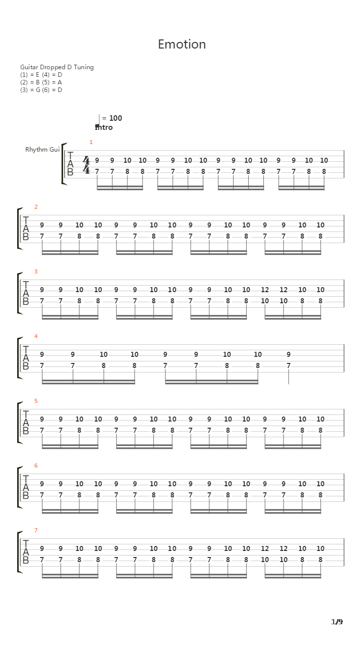 Emotion吉他谱