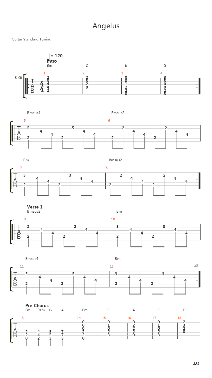 Angelus吉他谱
