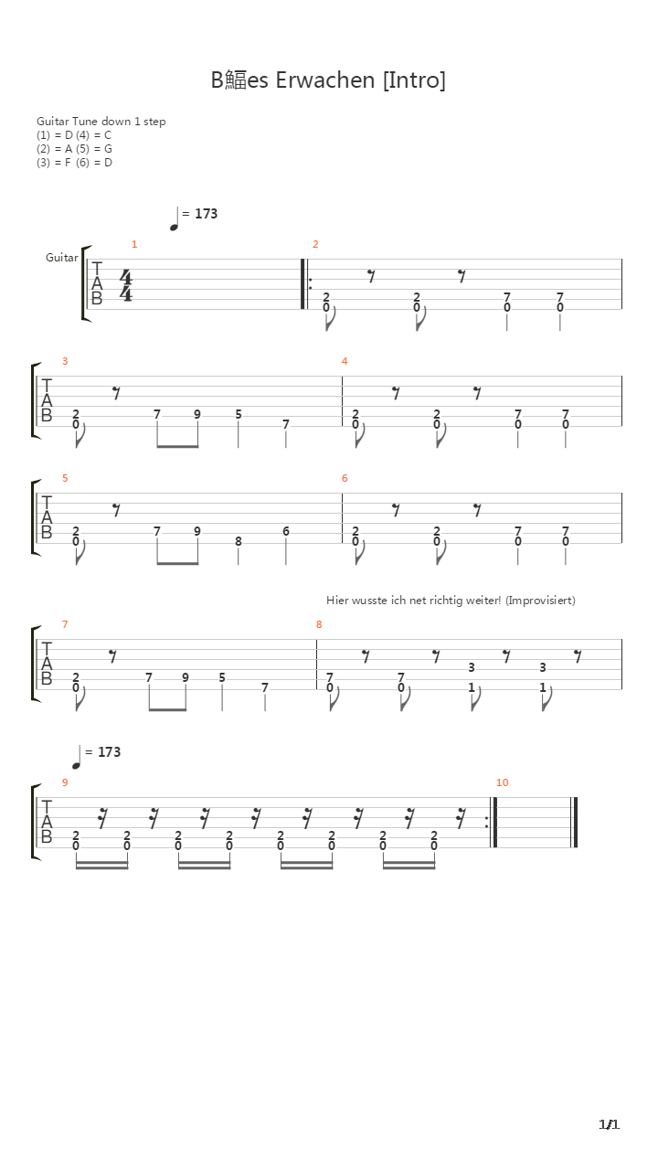 Bses Erwachen吉他谱