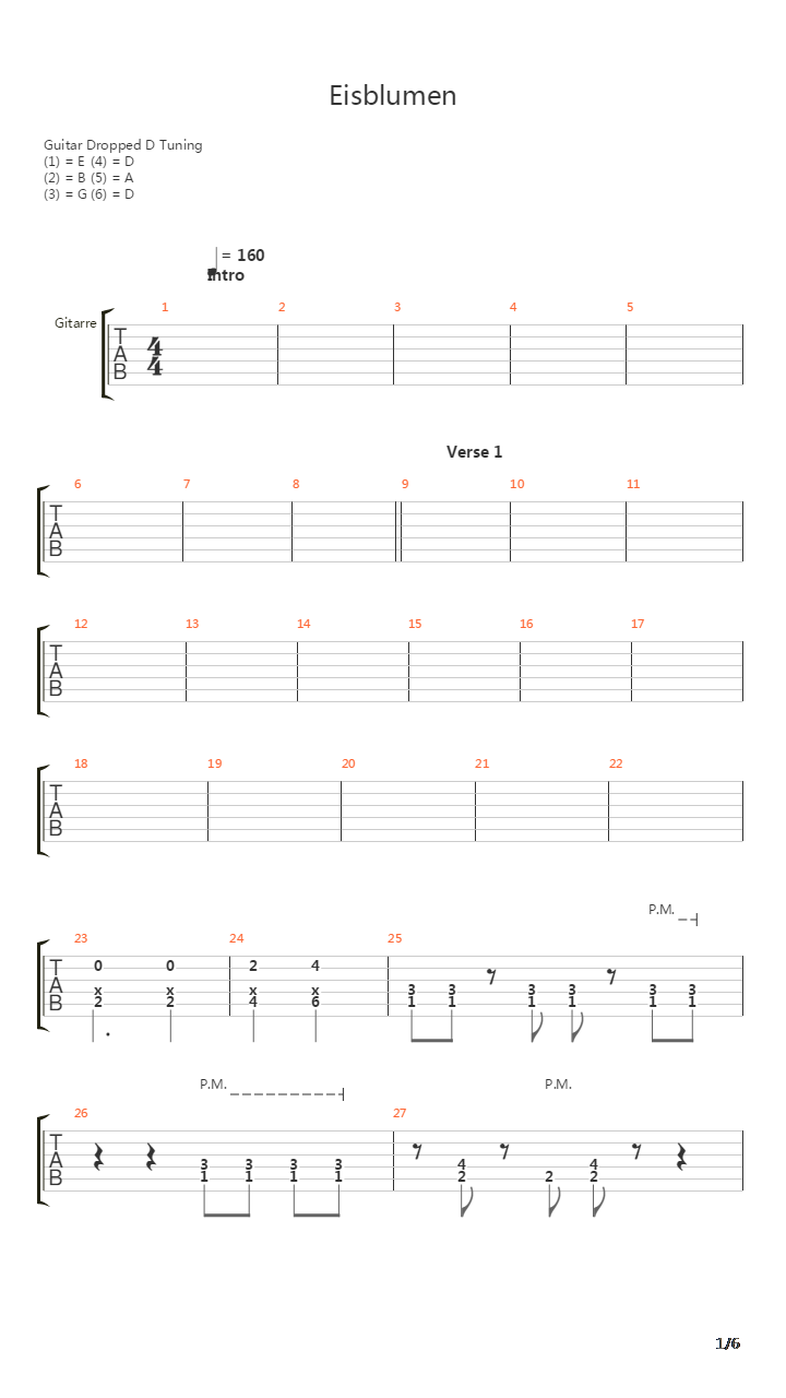 Eisblumen吉他谱