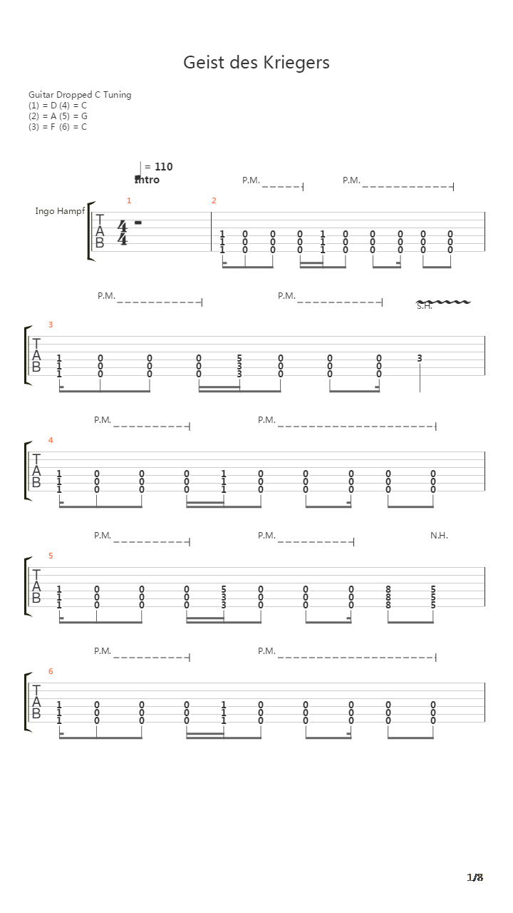 Geist Des Kriegers吉他谱