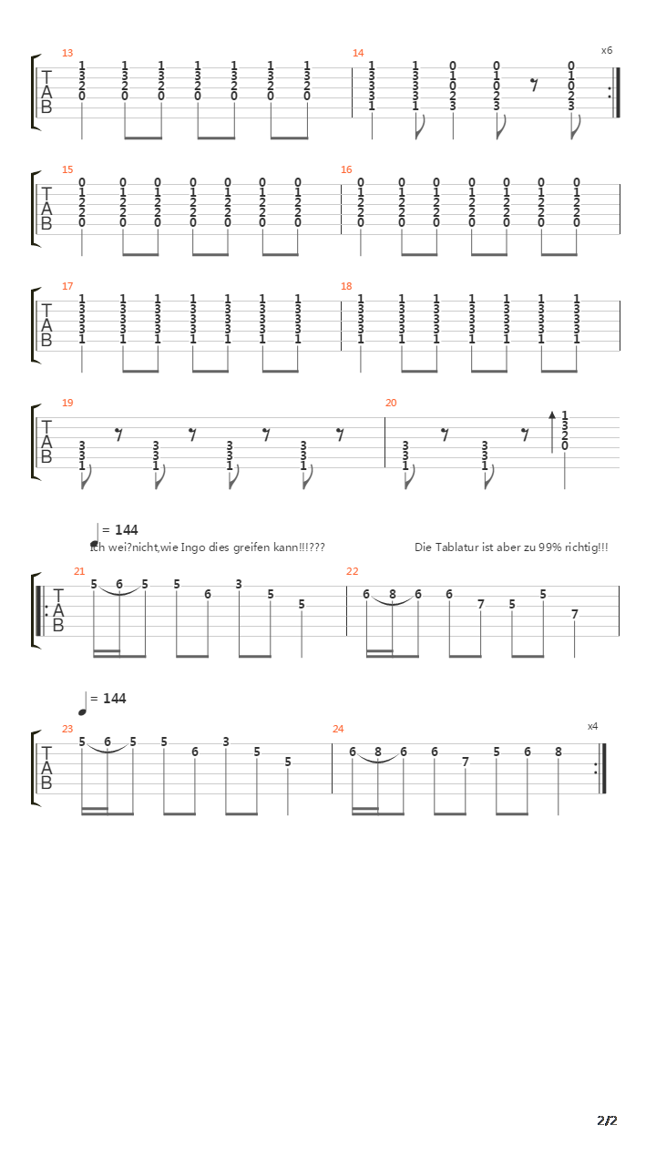 Sag Dem Teufel吉他谱