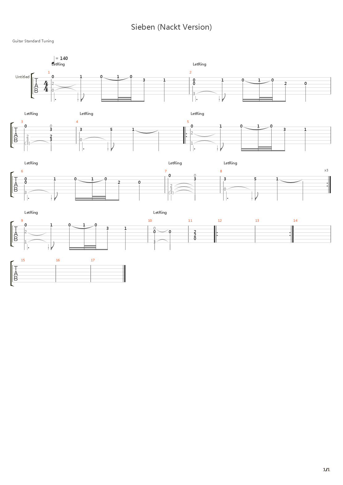 Sieben吉他谱