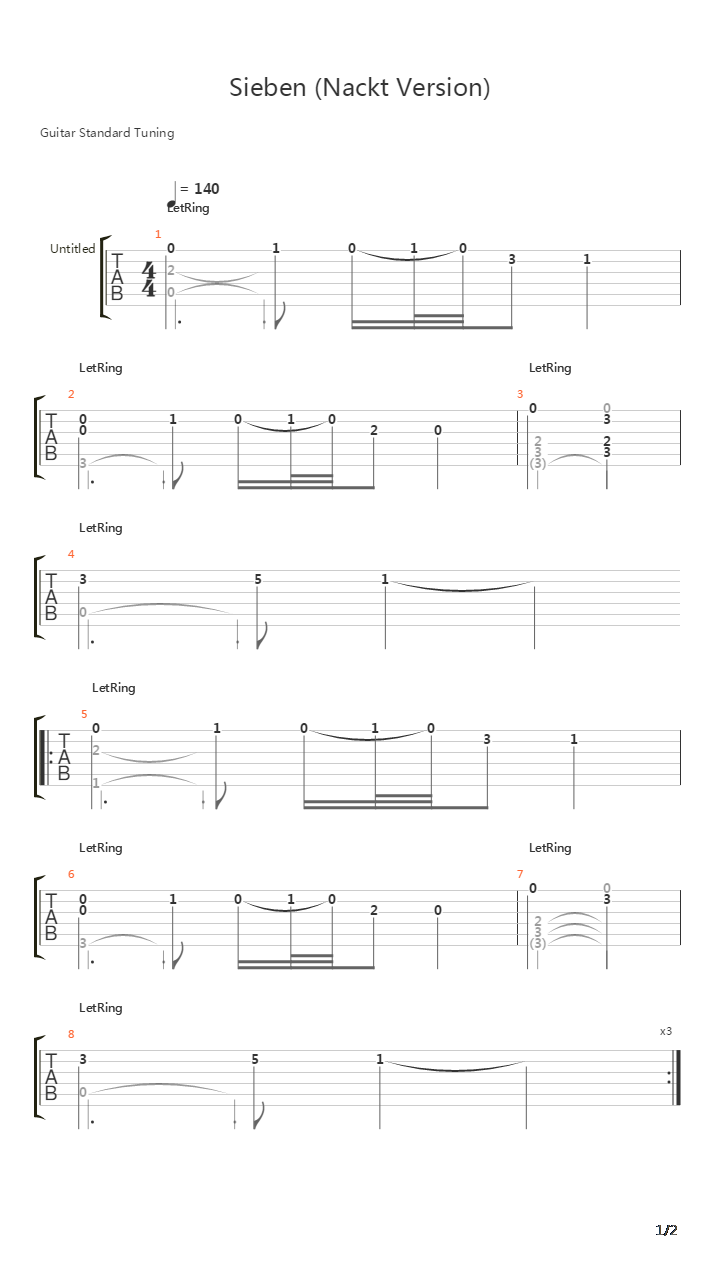 Sieben吉他谱