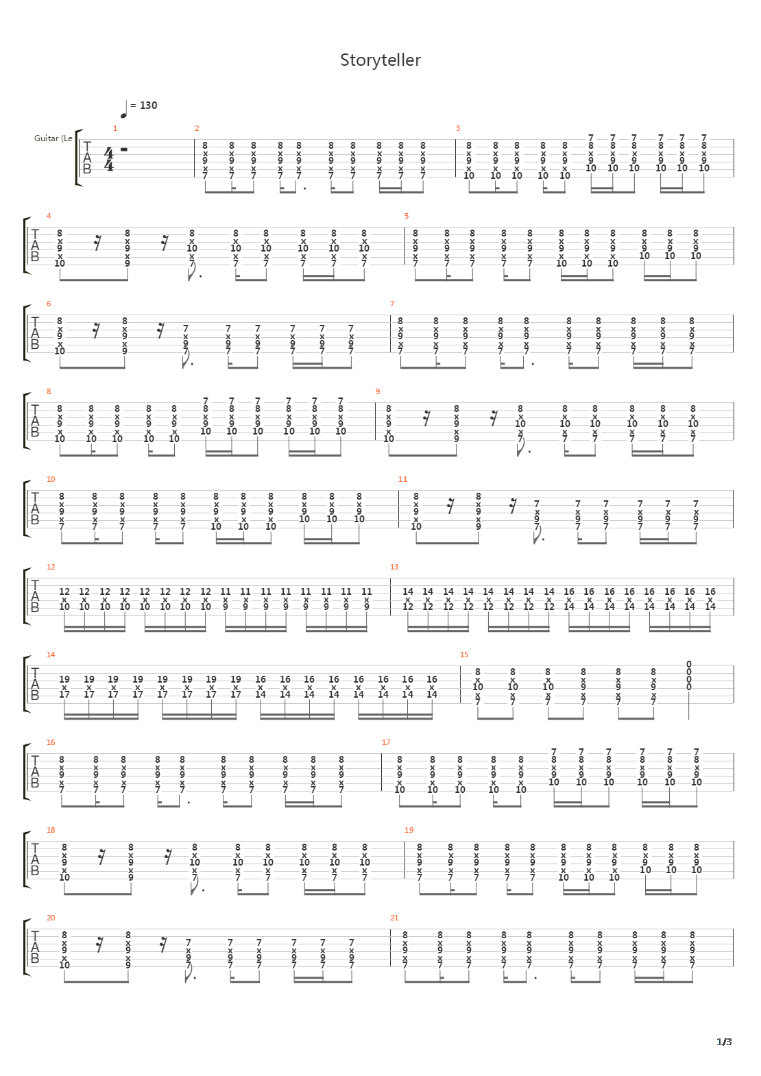 Storyteller吉他谱