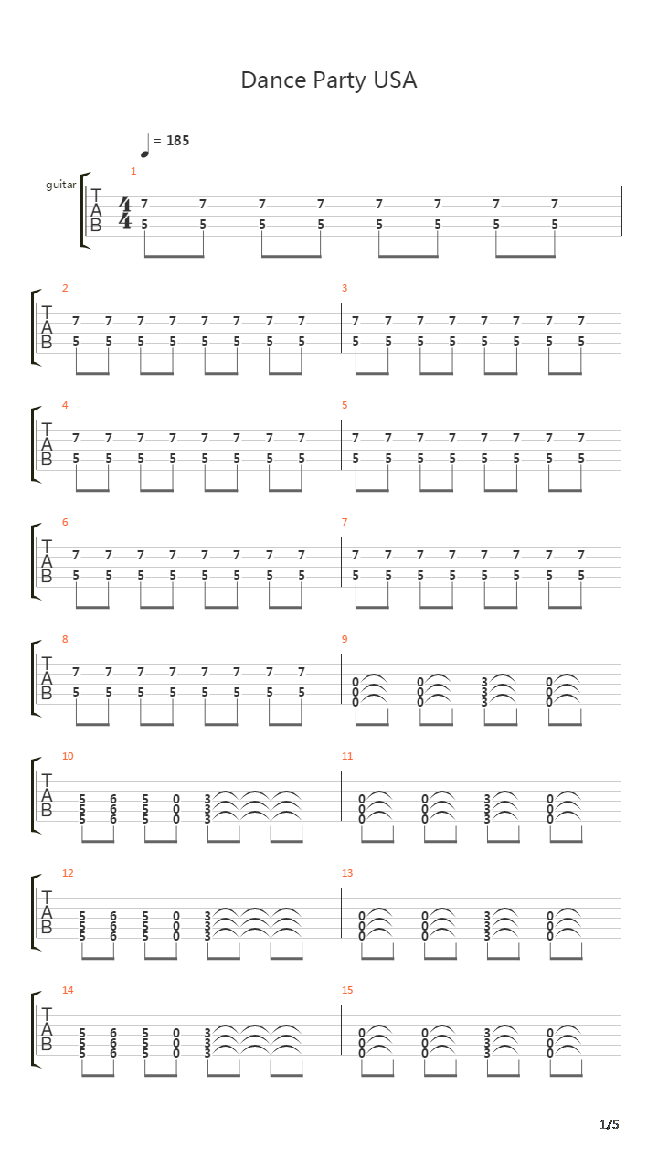 Dance Party Usa吉他谱