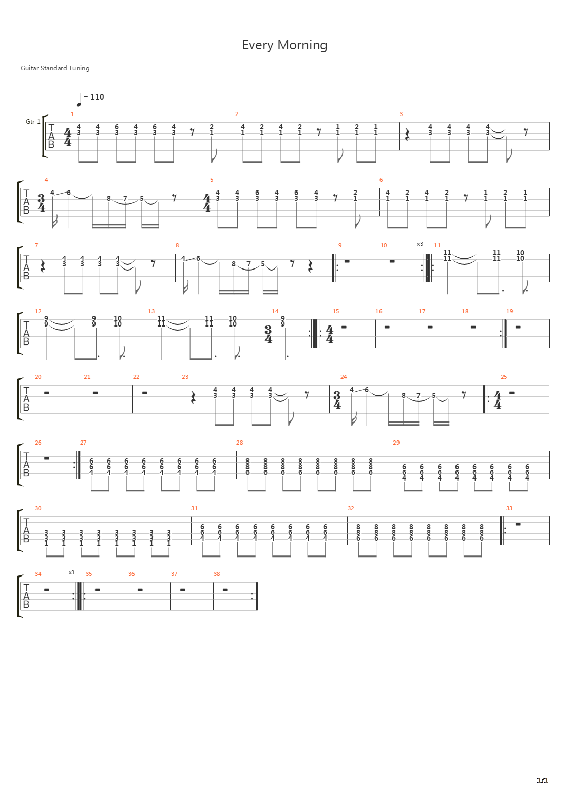 Every Morning吉他谱