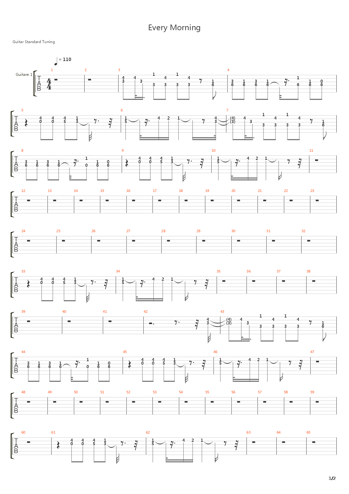Every Morning吉他谱