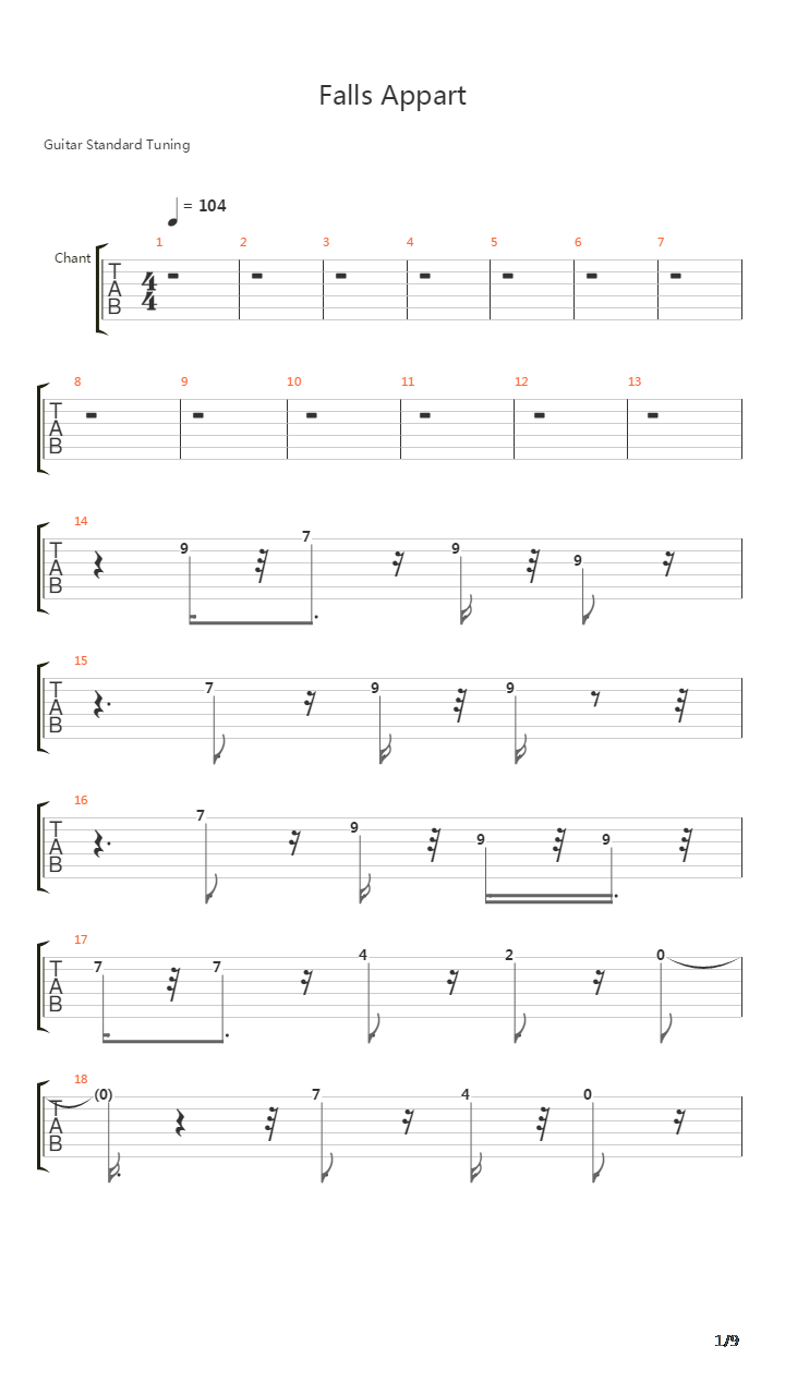 Falls Appart吉他谱