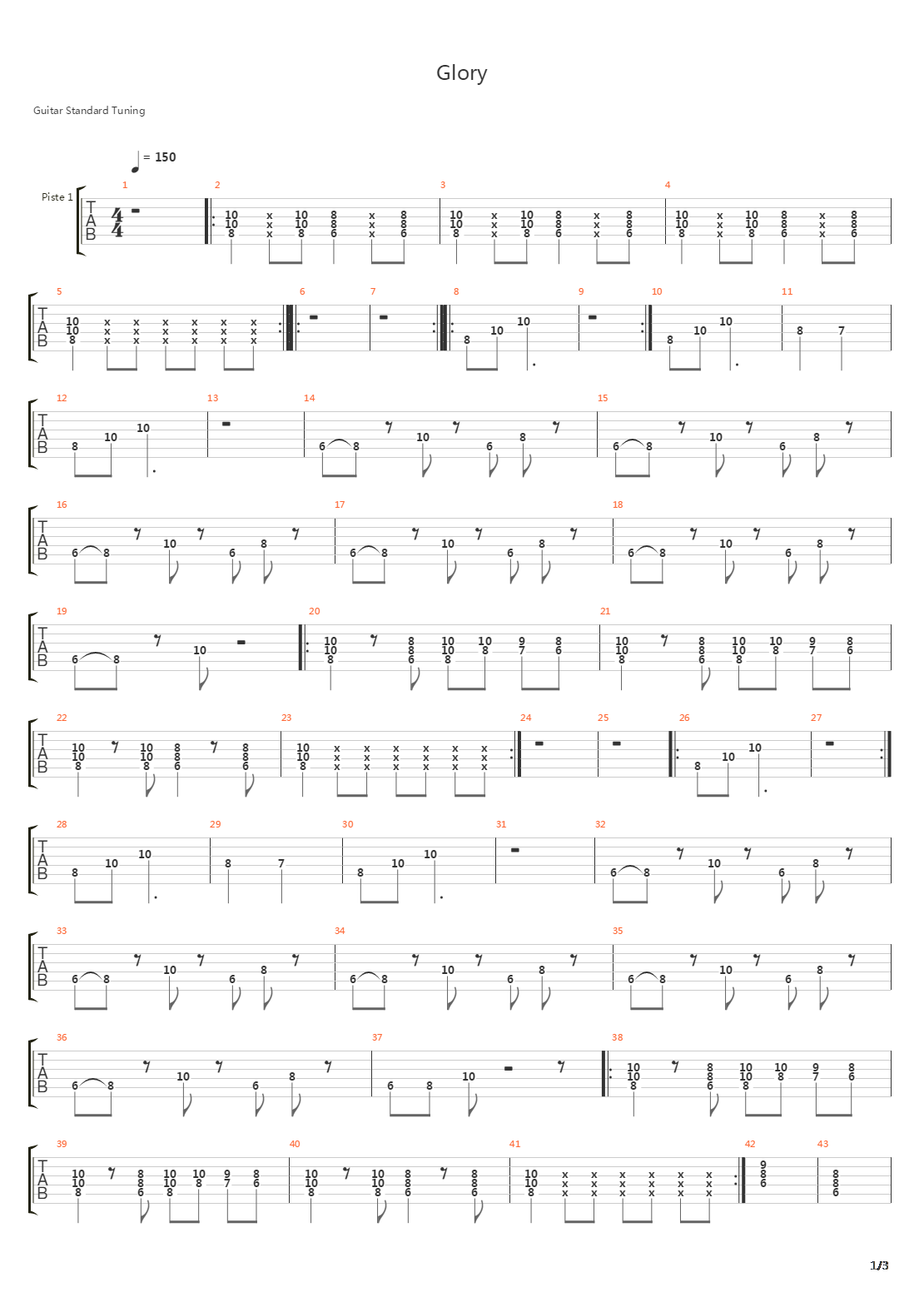 Glory吉他谱