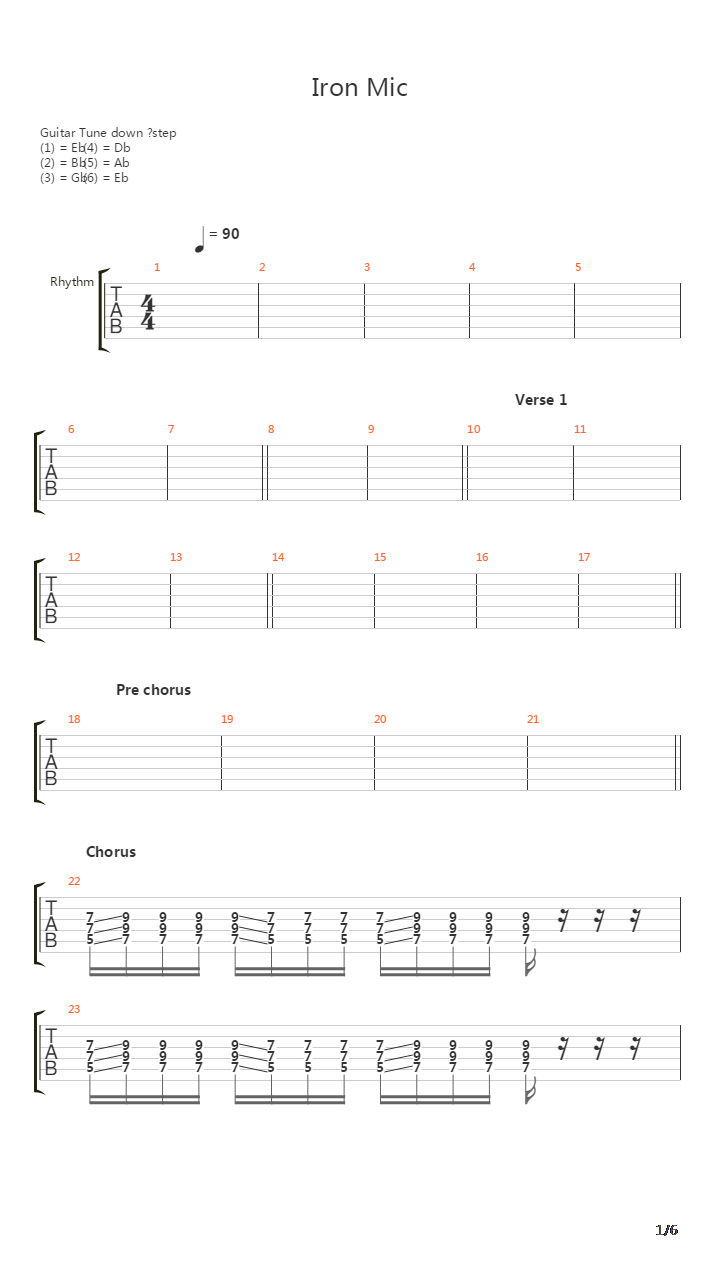 Iron Mic吉他谱