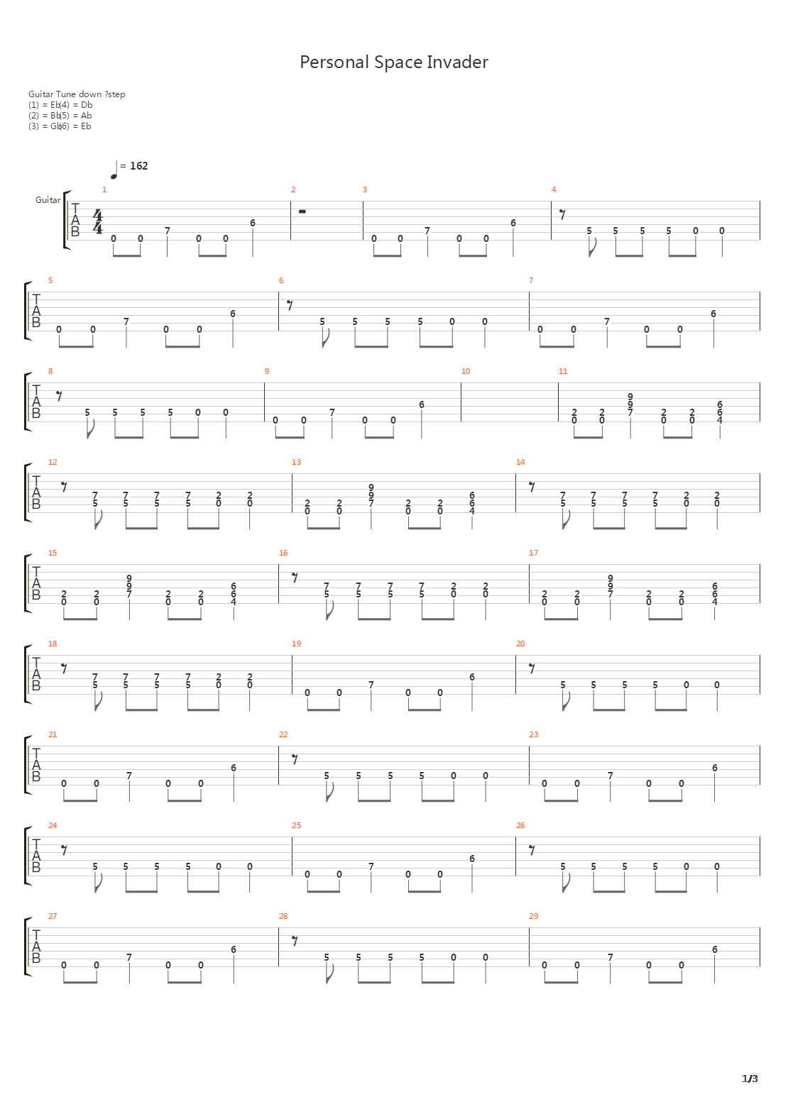 Personal Space Invader吉他谱