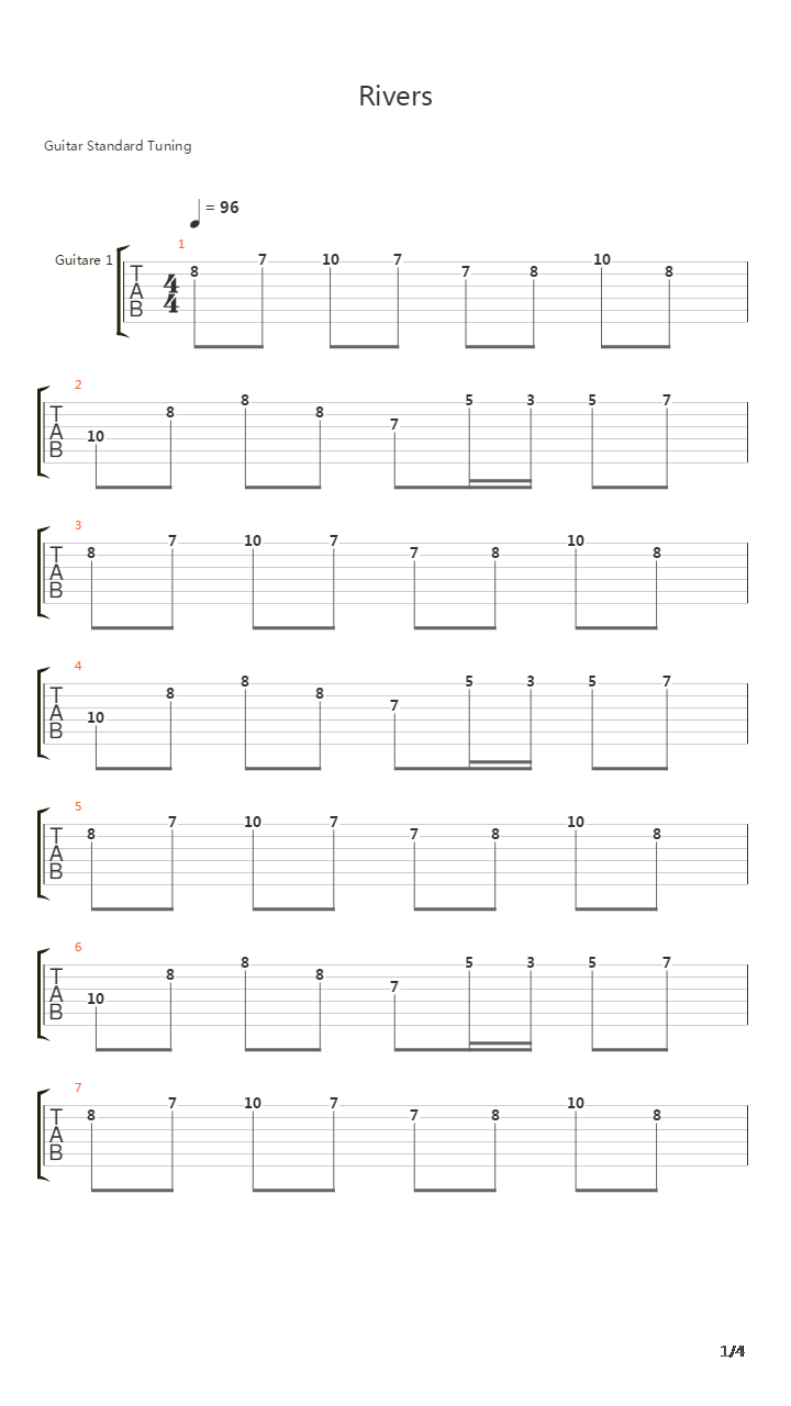 Rivers吉他谱