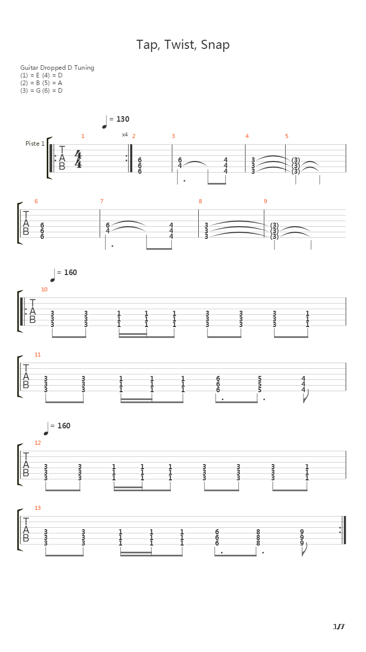 Tap Twist Snap吉他谱