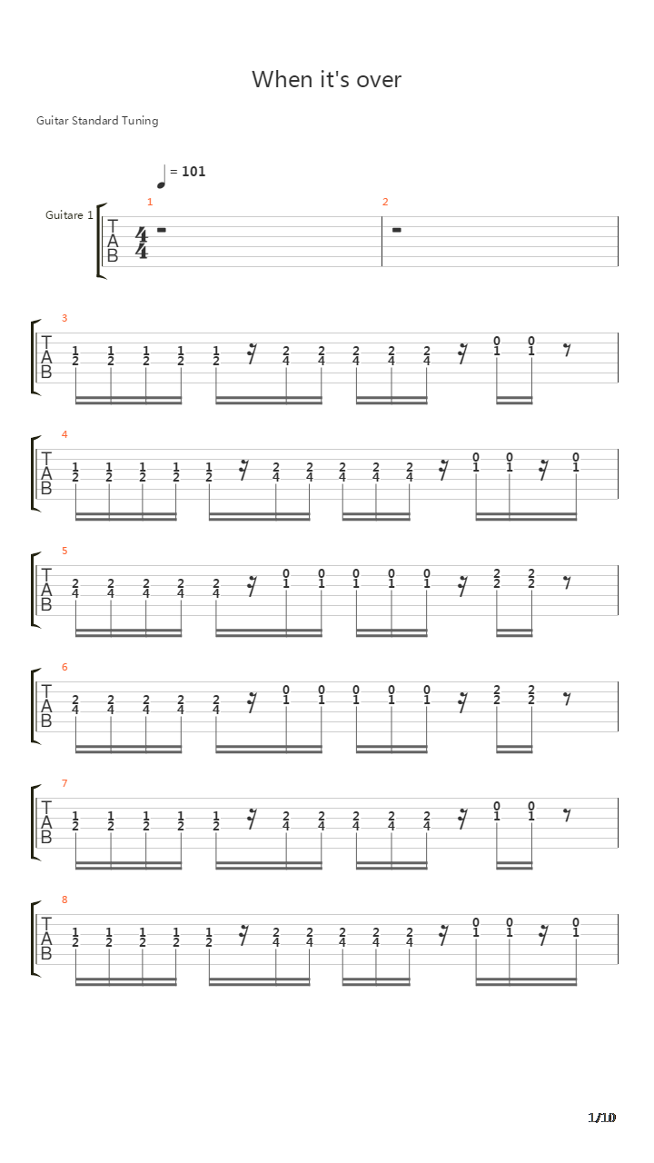 When Its Over吉他谱