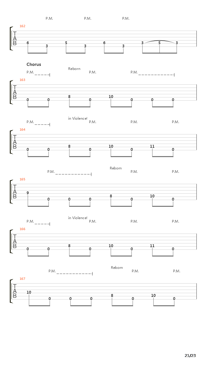 Reborn In Violence吉他谱