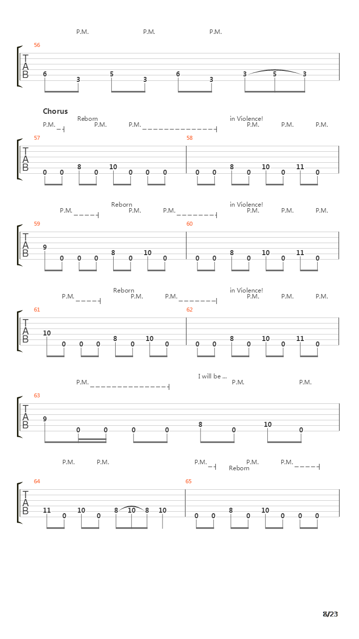 Reborn In Violence吉他谱