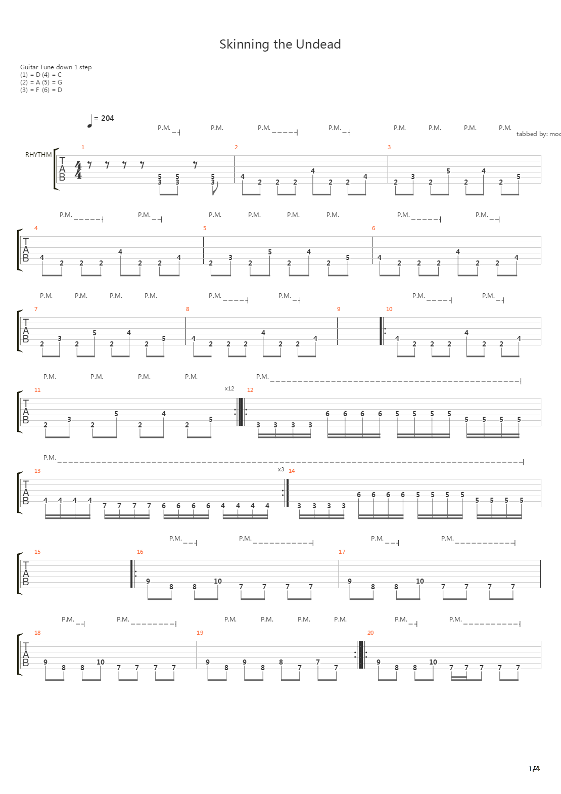 Skinning The Undead吉他谱