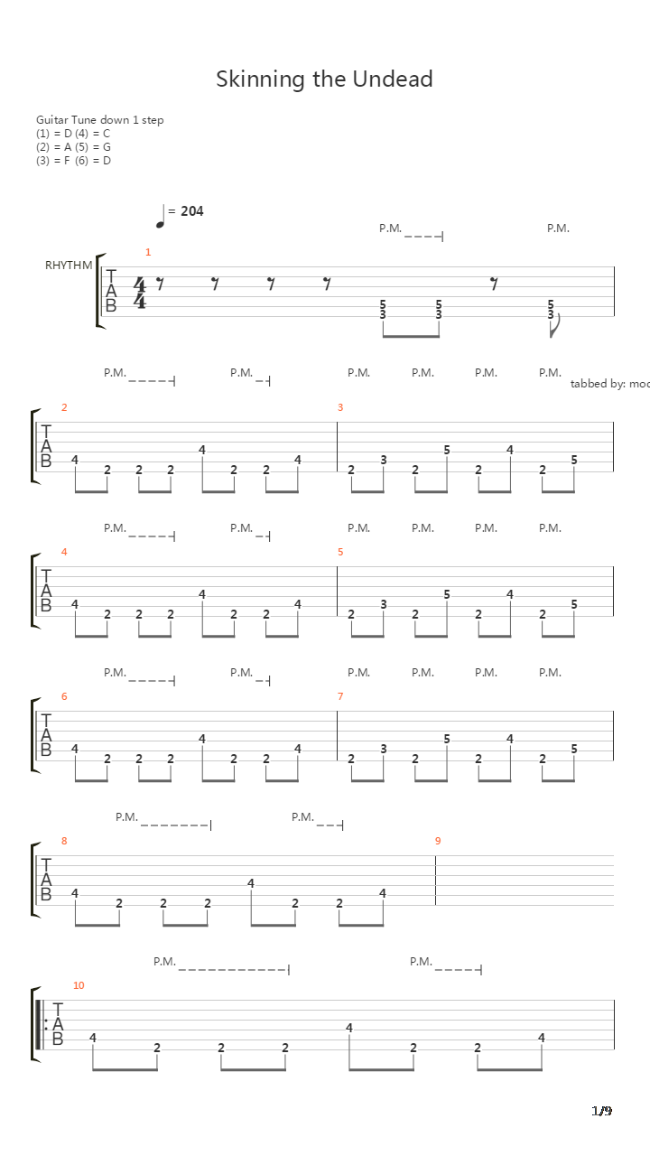 Skinning The Undead吉他谱