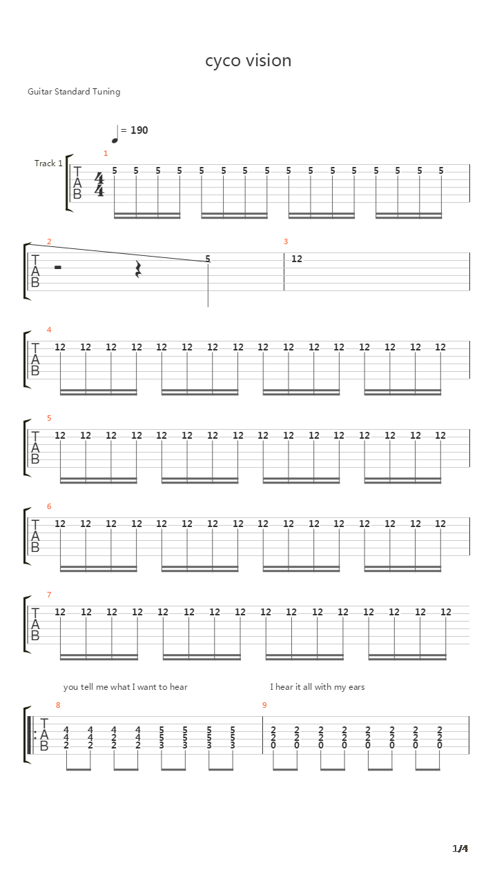 Cyco Vision吉他谱