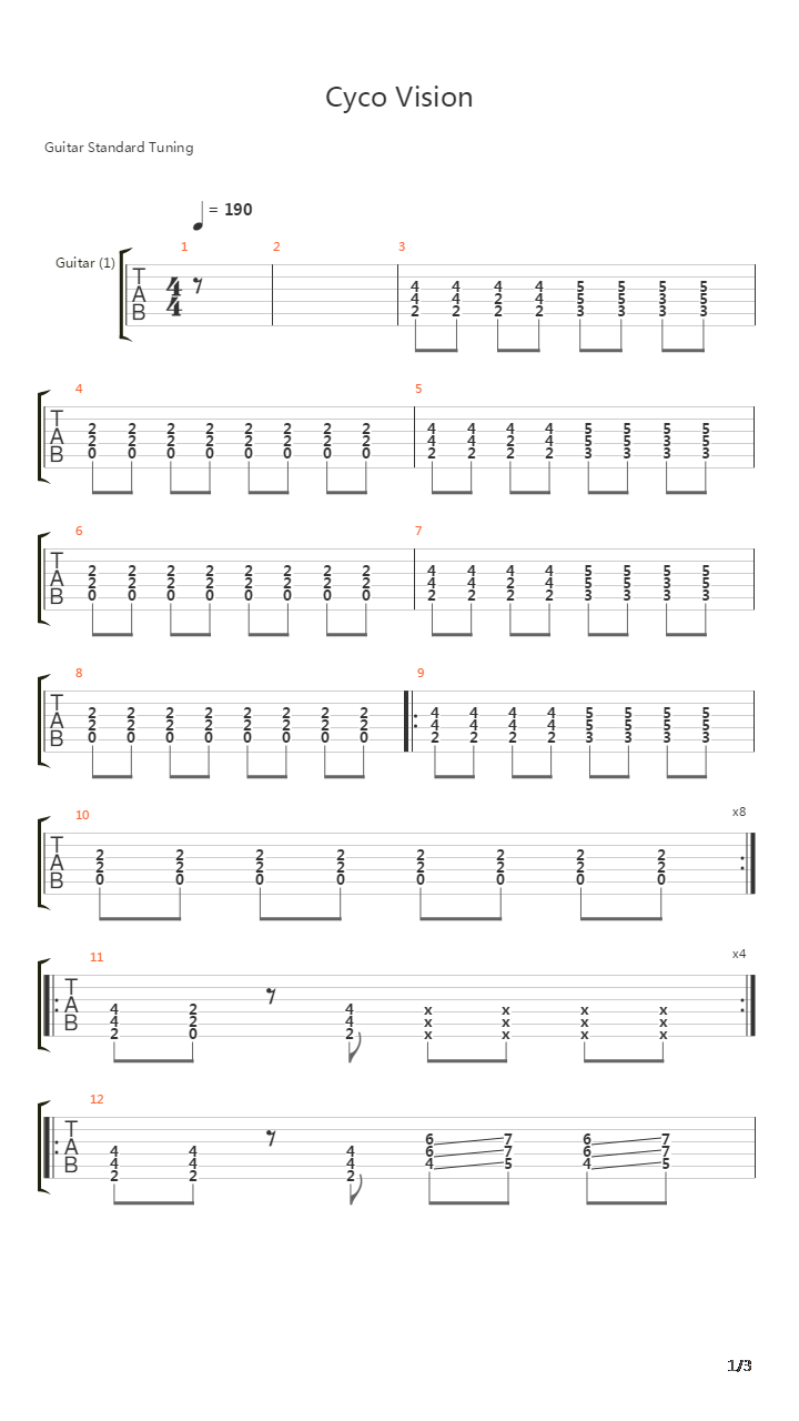 Cyco Vision吉他谱