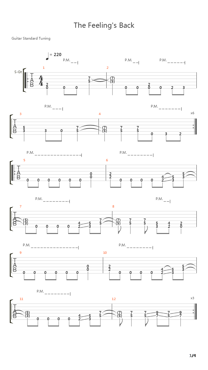 Feelings Back吉他谱