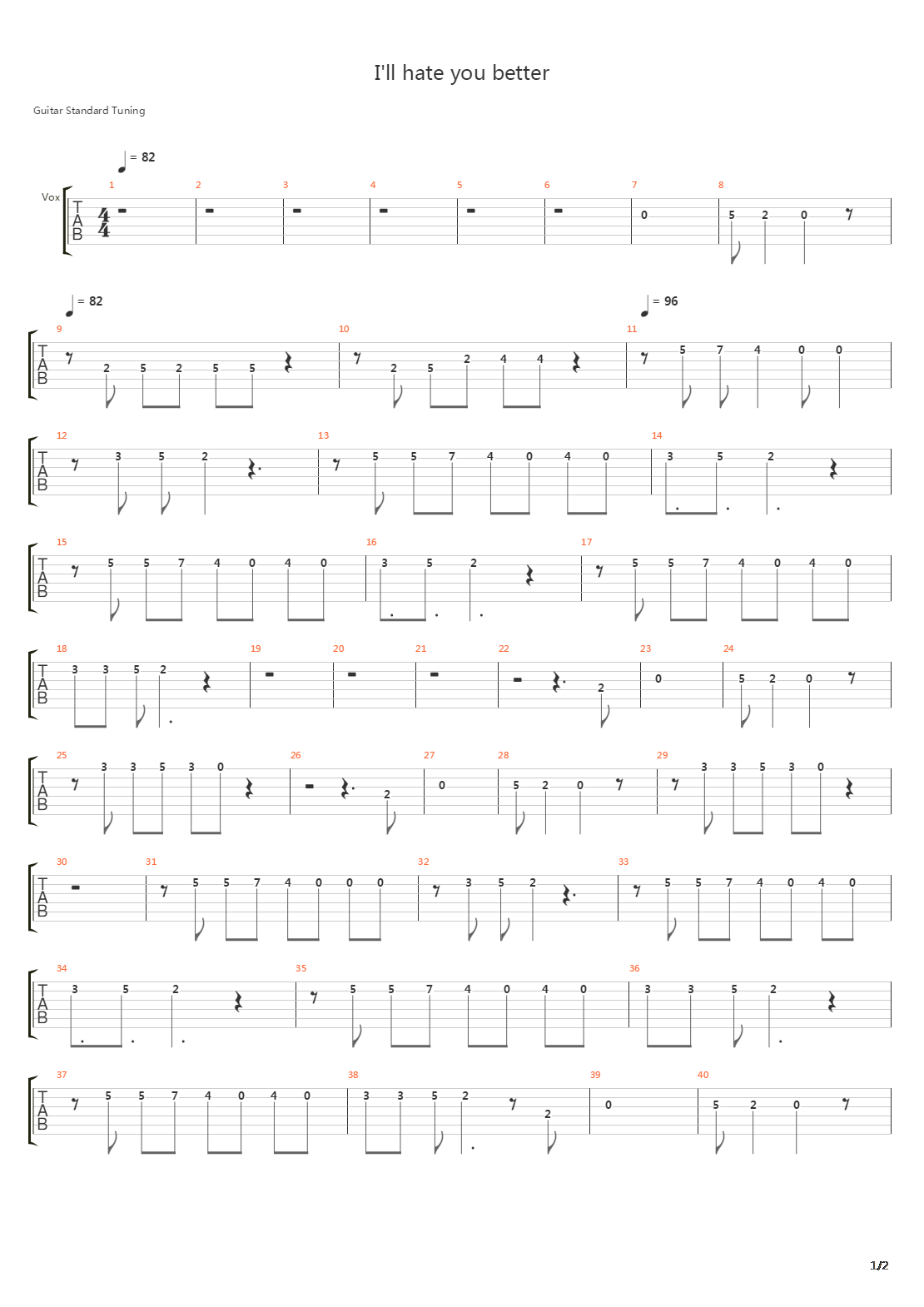Ill Hate You Better吉他谱