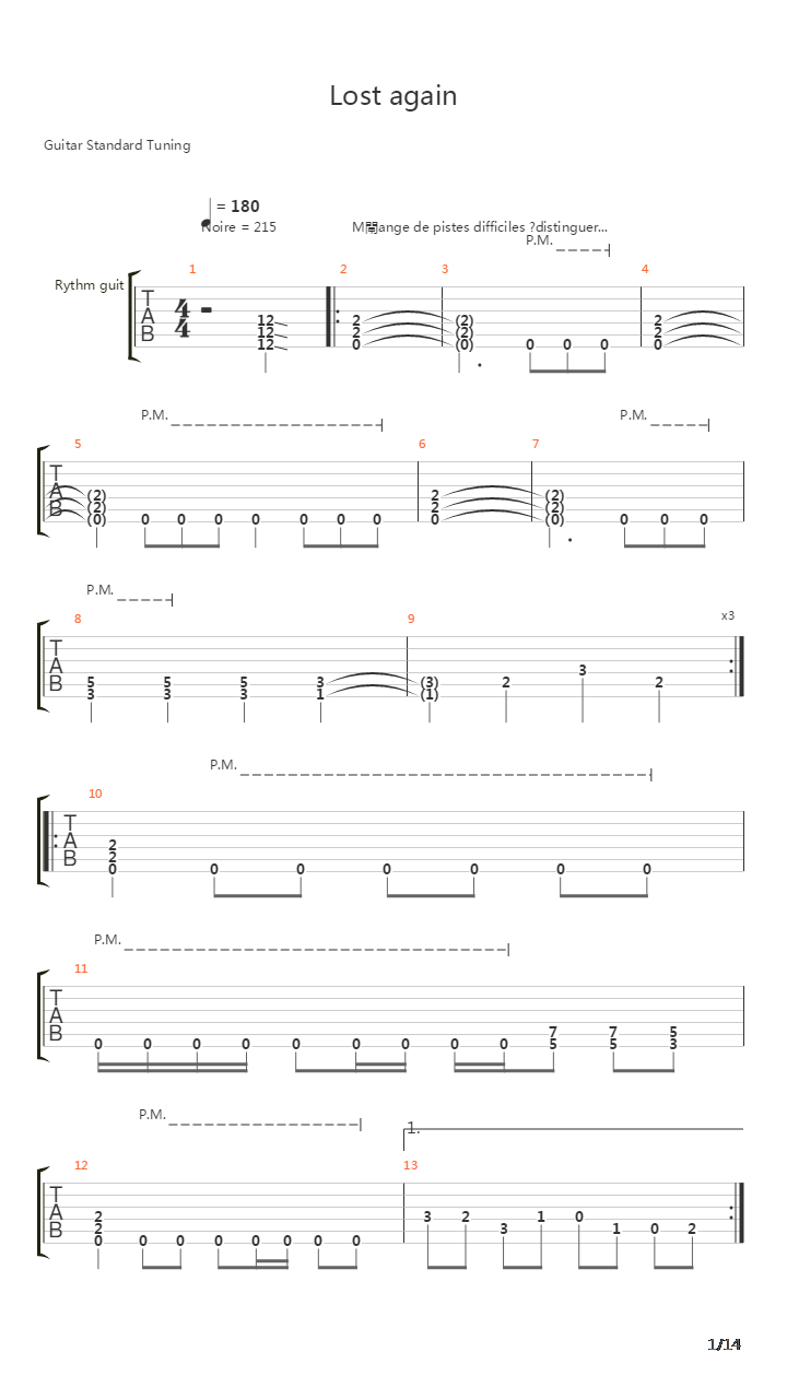 Lost Again吉他谱