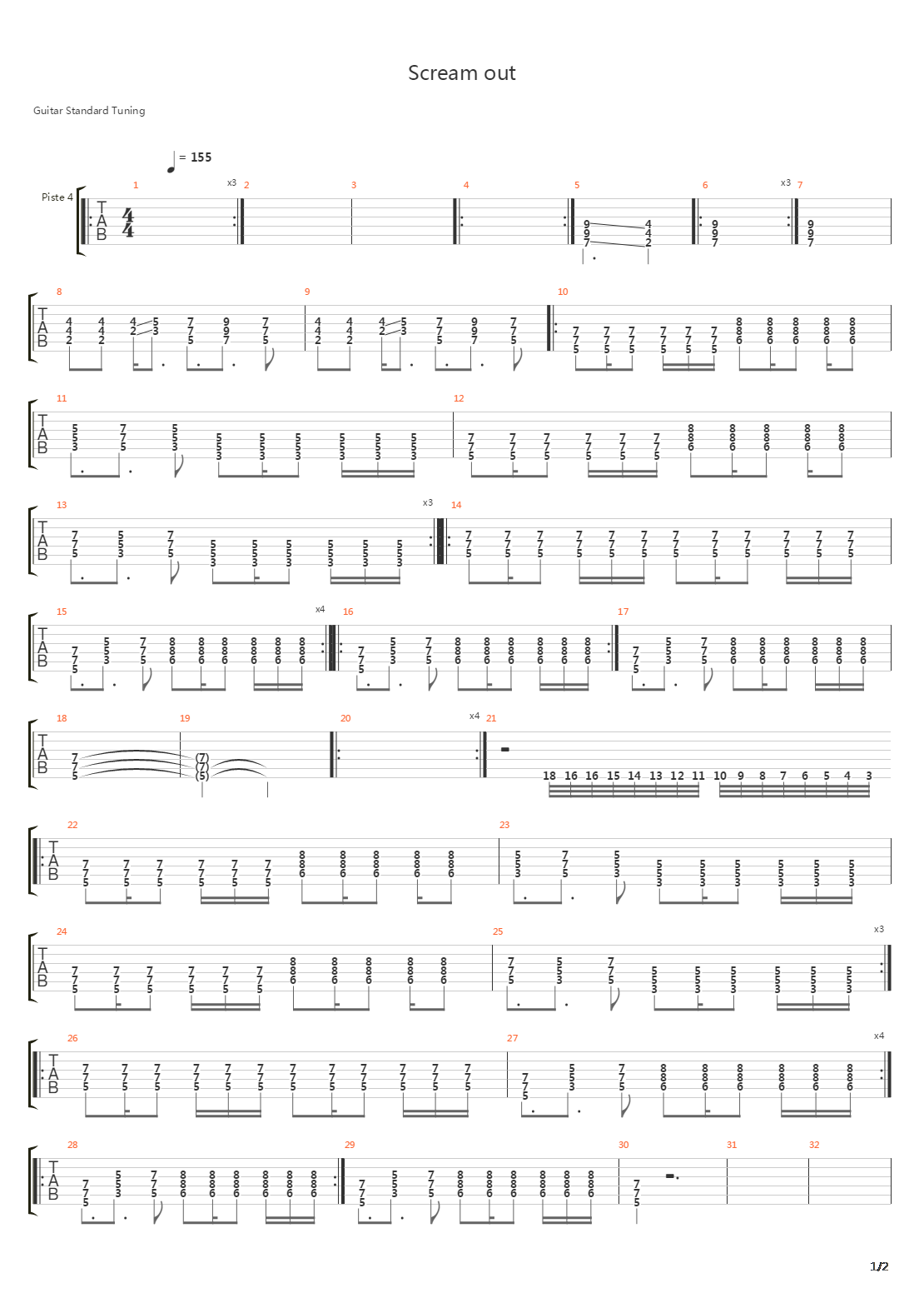 Scream Out吉他谱
