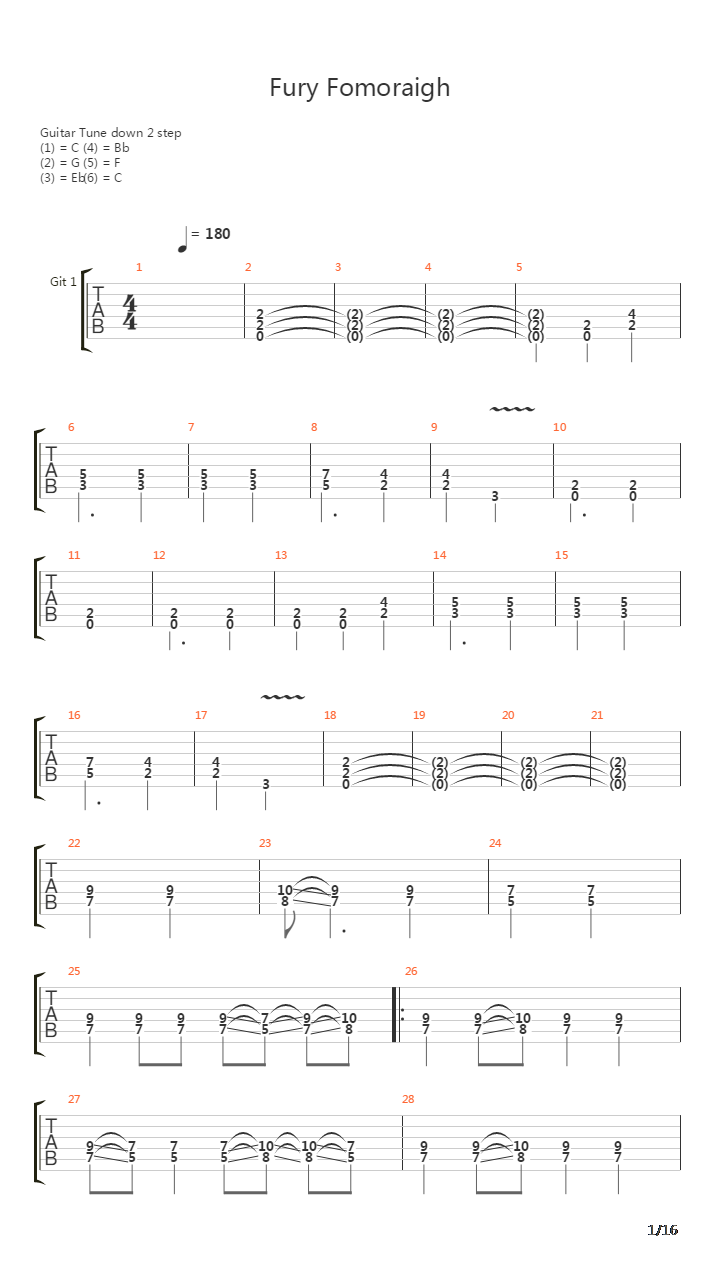 Fury Fomoraigh吉他谱