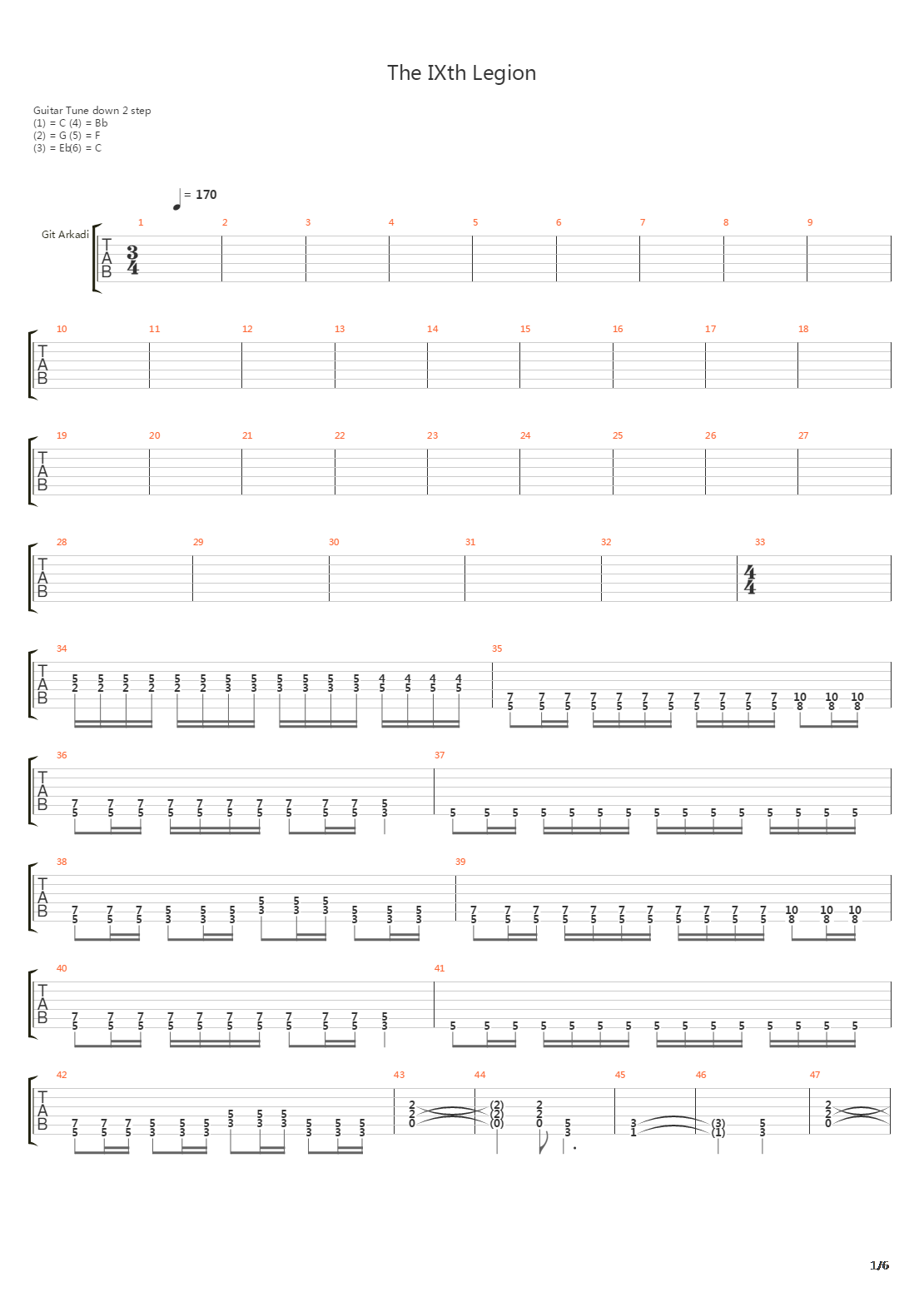 The Ixth Legion吉他谱