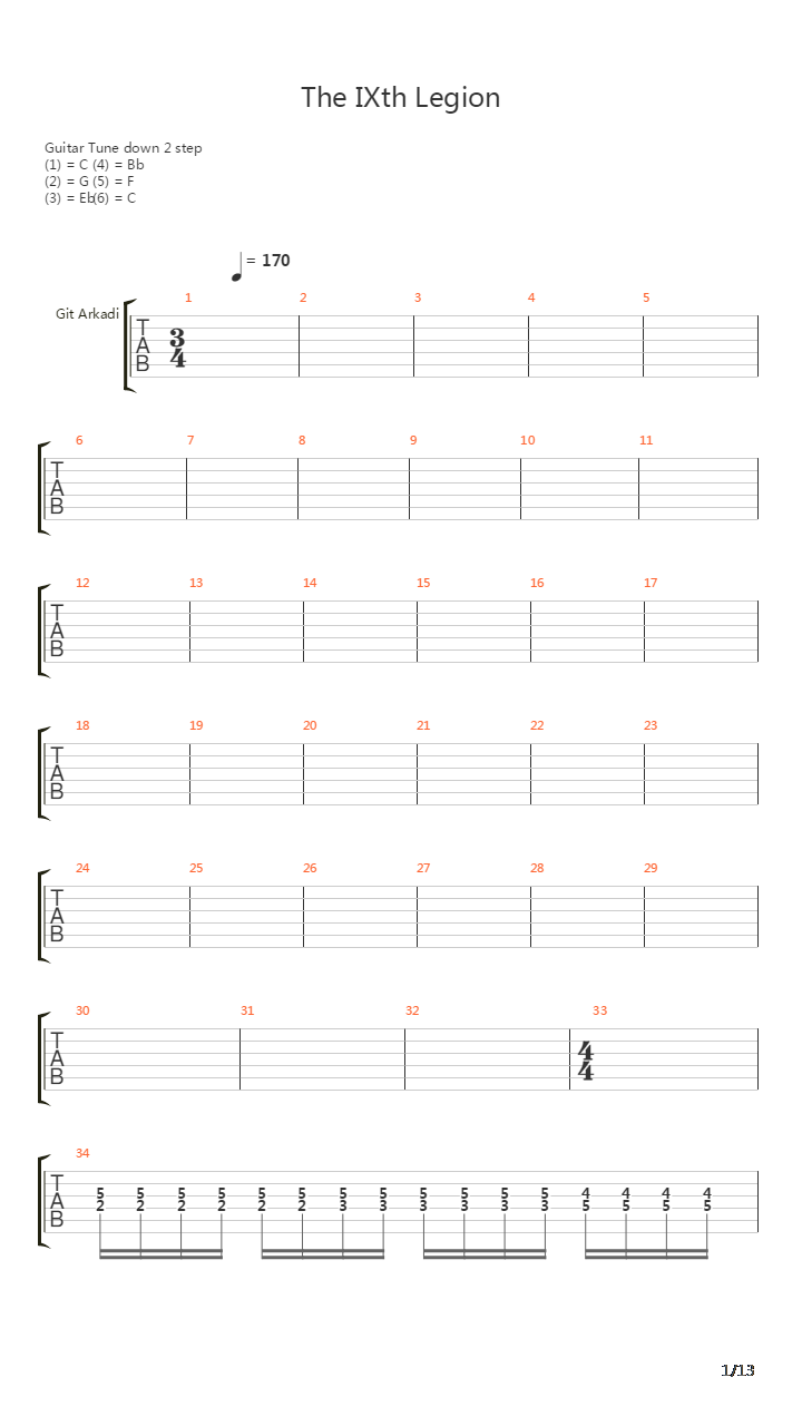The Ixth Legion吉他谱