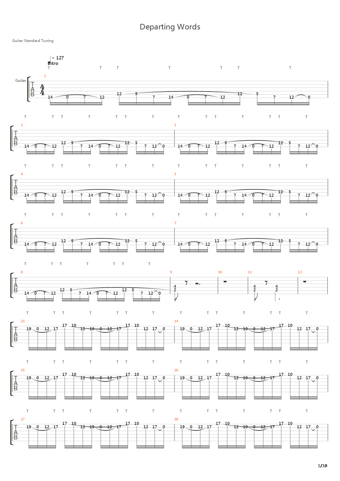 Departing Word吉他谱