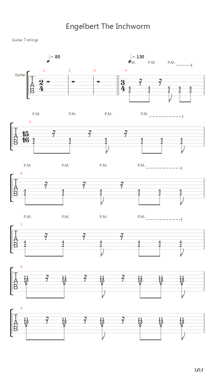 Engelbert The Inchworm吉他谱