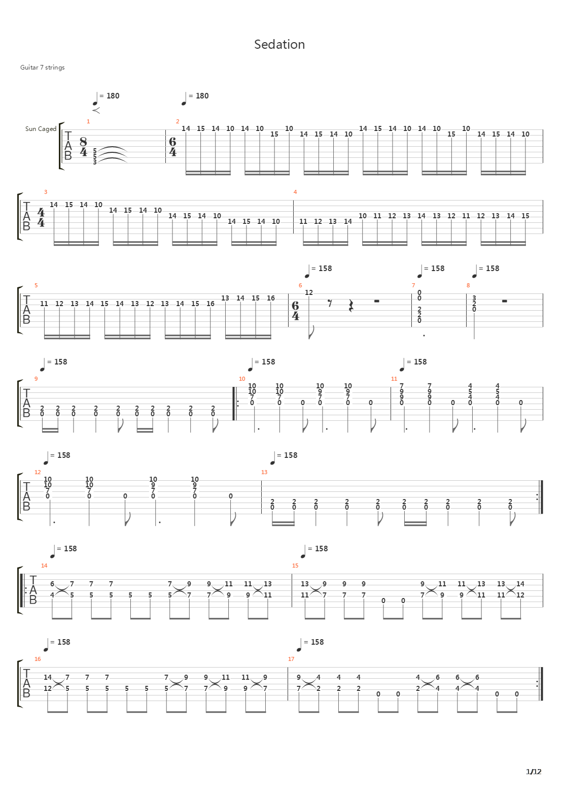 Sedation吉他谱