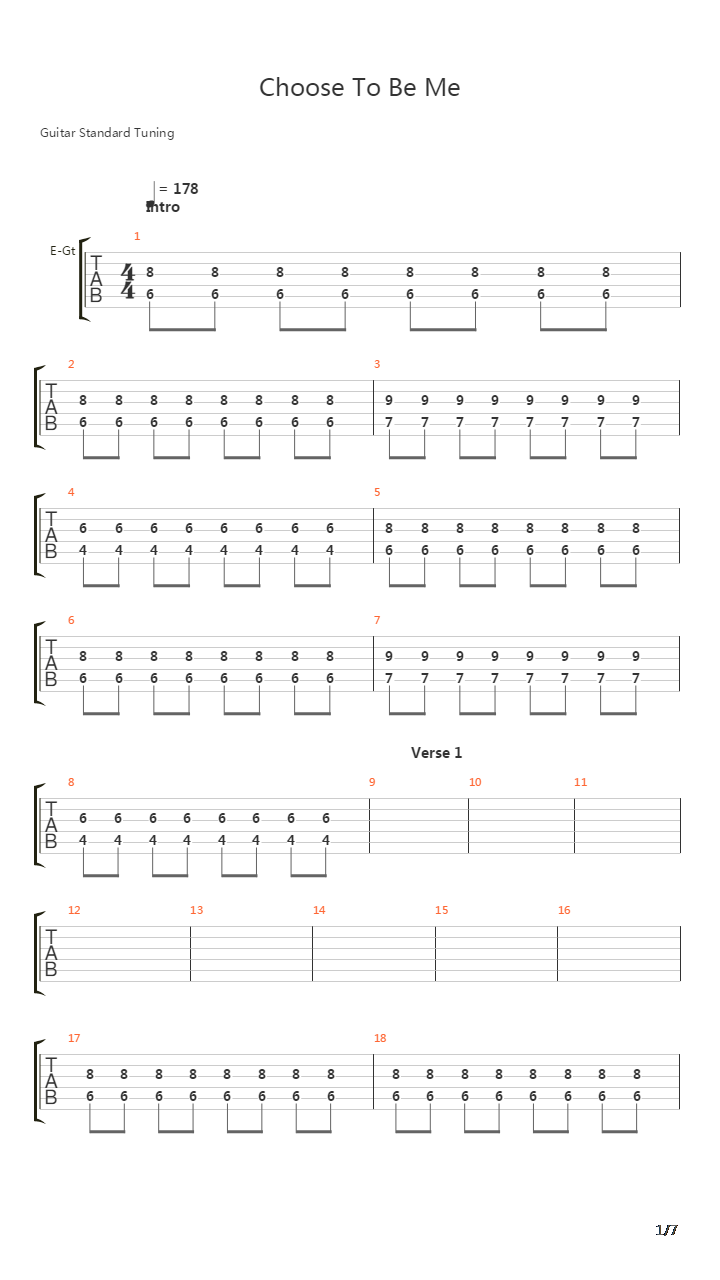 Choose To Be Me吉他谱