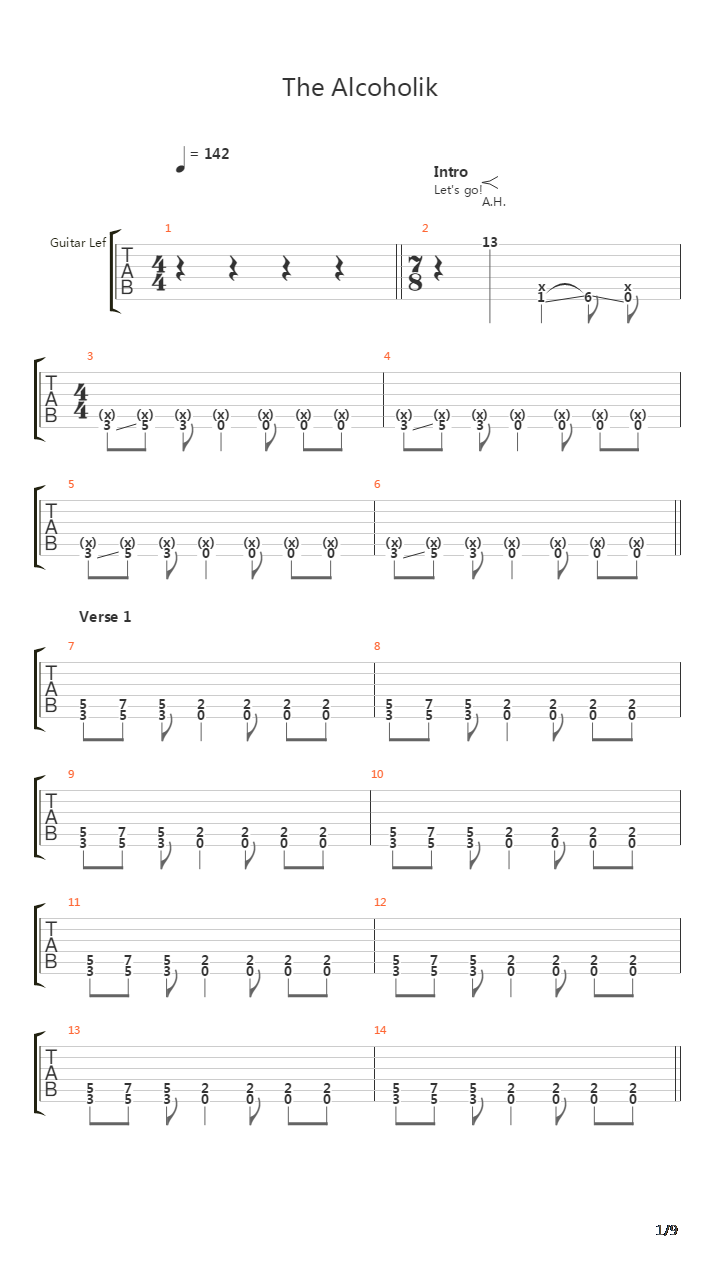 The Alcoholik吉他谱
