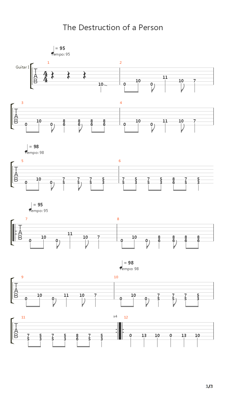 The Destruction Of A Person吉他谱
