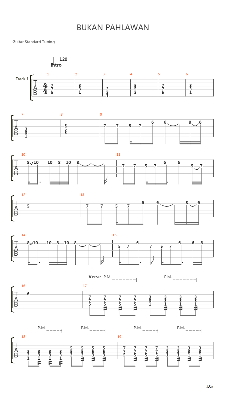 Bukan Pahlawan吉他谱